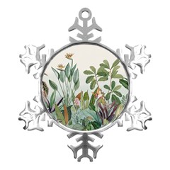 Tropical Jungle Plants Metal Small Snowflake Ornament