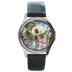 Beautiful Jungle Animals Round Metal Watch by Ravend