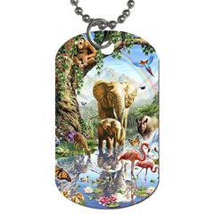 Beautiful Jungle Animals Dog Tag (one Side) by Ravend