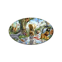 Beautiful Jungle Animals Sticker Oval (10 Pack) by Ravend