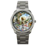 Beautiful Jungle Animals Sport Metal Watch Front