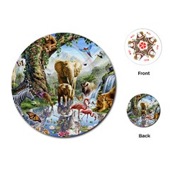 Beautiful Jungle Animals Playing Cards Single Design (round) by Ravend