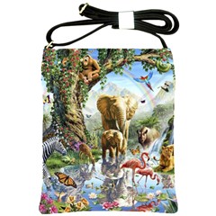 Beautiful Jungle Animals Shoulder Sling Bag by Ravend