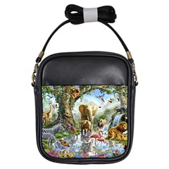 Beautiful Jungle Animals Girls Sling Bag by Ravend