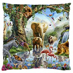 Beautiful Jungle Animals Large Premium Plush Fleece Cushion Case (one Side)