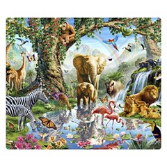 Beautiful Jungle Animals Two Sides Premium Plush Fleece Blanket (small) by Ravend