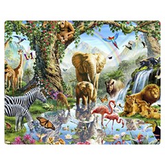 Beautiful Jungle Animals Two Sides Premium Plush Fleece Blanket (medium) by Ravend