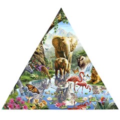 Beautiful Jungle Animals Wooden Puzzle Triangle by Ravend