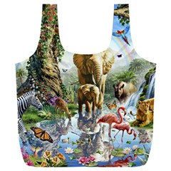 Beautiful Jungle Animals Full Print Recycle Bag (xxl) by Ravend