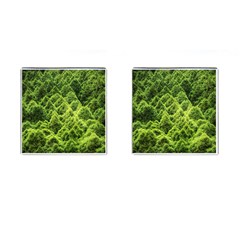 Green Pine Forest Cufflinks (square) by Ravend