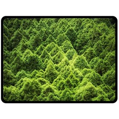 Green Pine Forest Fleece Blanket (large)