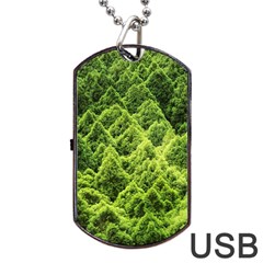 Green Pine Forest Dog Tag Usb Flash (two Sides)