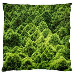 Green Pine Forest Large Premium Plush Fleece Cushion Case (one Side)