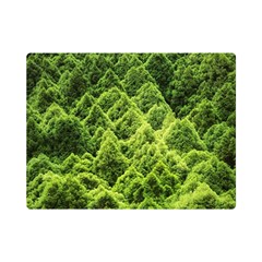 Green Pine Forest Premium Plush Fleece Blanket (mini) by Ravend