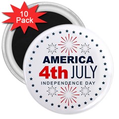 Independence Day Usa 3  Magnets (10 Pack)  by Ravend