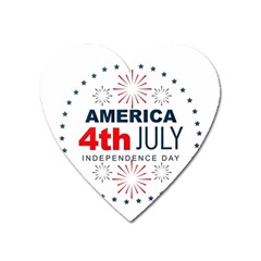 Independence Day Usa Heart Magnet by Ravend