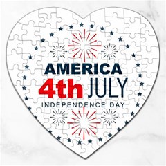 Independence Day Usa Jigsaw Puzzle (heart) by Ravend