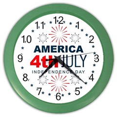 Independence Day Usa Color Wall Clock