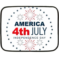 Independence Day Usa Two Sides Fleece Blanket (mini) by Ravend