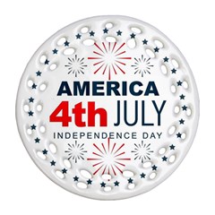 Independence Day Usa Ornament (round Filigree)