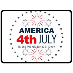 Independence Day Usa Two Sides Fleece Blanket (large) by Ravend