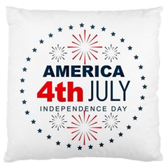 Independence Day Usa Large Premium Plush Fleece Cushion Case (two Sides)