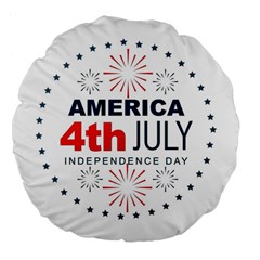 Independence Day Usa Large 18  Premium Flano Round Cushions