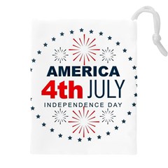 Independence Day Usa Drawstring Pouch (5xl) by Ravend