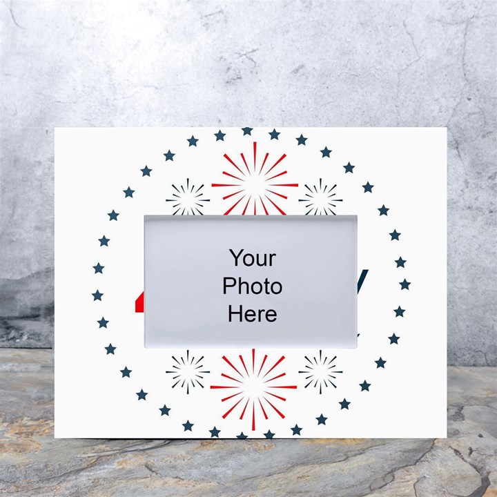 Independence Day Usa White Tabletop Photo Frame 4 x6 