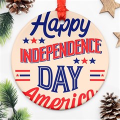 Usa Happy Independence Day Ornament (round) by Ravend