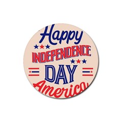 Usa Happy Independence Day Rubber Coaster (round) by Ravend