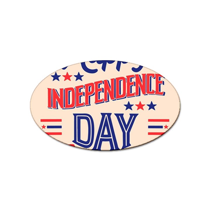 Usa Happy Independence Day Sticker Oval (10 pack)