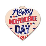 Usa Happy Independence Day Dog Tag Heart (One Side) Front