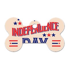 Usa Happy Independence Day Dog Tag Bone (two Sides) by Ravend