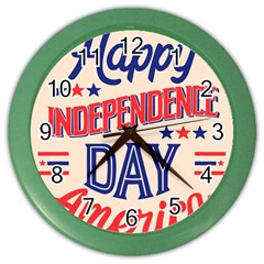 Usa Happy Independence Day Color Wall Clock