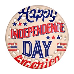 Usa Happy Independence Day Ornament (round Filigree) by Ravend