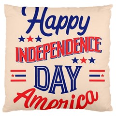 Usa Happy Independence Day Standard Premium Plush Fleece Cushion Case (one Side)