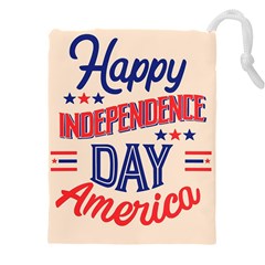 Usa Happy Independence Day Drawstring Pouch (5xl) by Ravend