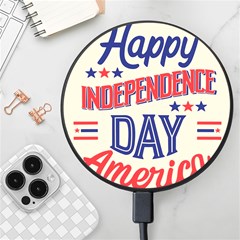 Usa Happy Independence Day Wireless Fast Charger(black) by Ravend