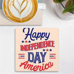 Usa Happy Independence Day Uv Print Square Tile Coaster  by Ravend