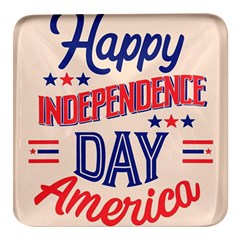 Usa Happy Independence Day Square Glass Fridge Magnet (4 Pack) by Ravend