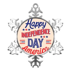 Usa Happy Independence Day Metal Small Snowflake Ornament