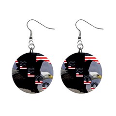 Freedom Patriotic American Usa Mini Button Earrings by Ravend