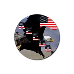 Freedom Patriotic American Usa Rubber Round Coaster (4 Pack) by Ravend