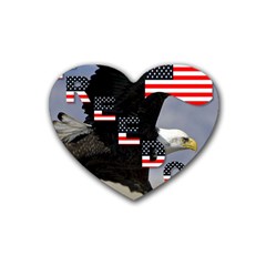 Freedom Patriotic American Usa Rubber Coaster (heart) by Ravend