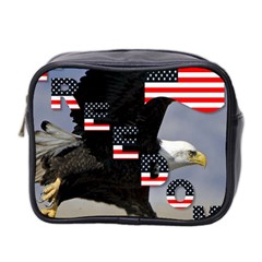 Freedom Patriotic American Usa Mini Toiletries Bag (two Sides) by Ravend