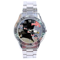 Freedom Patriotic American Usa Stainless Steel Analogue Watch by Ravend