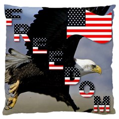 Freedom Patriotic American Usa Standard Premium Plush Fleece Cushion Case (one Side)