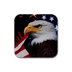 Fourth Of July Independence Day Usa American Pride Rubber Square Coaster (4 Pack) by Ravend