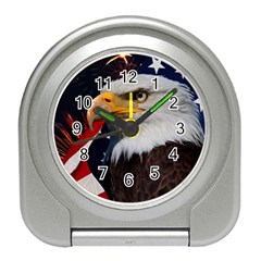 Fourth Of July Independence Day Usa American Pride Travel Alarm Clock by Ravend